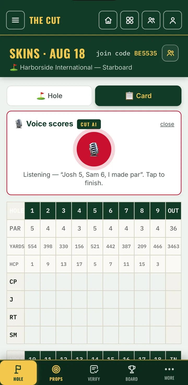 Voice scoring filling in the card in The Cut.
